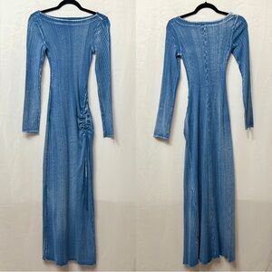 Topshop Blue Long Sleeve Dress